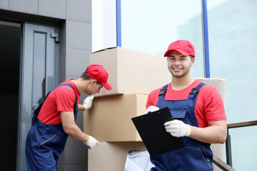 Students using storage for boxes and luggage in Eelpieisland