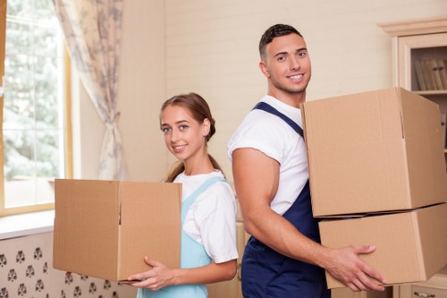 Packed moving boxes and home relocation supplies for local removals